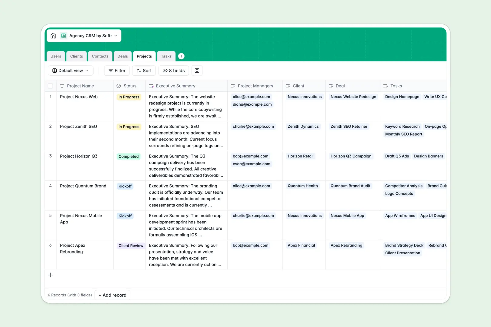 Agency Crm Database Template Thumbnail