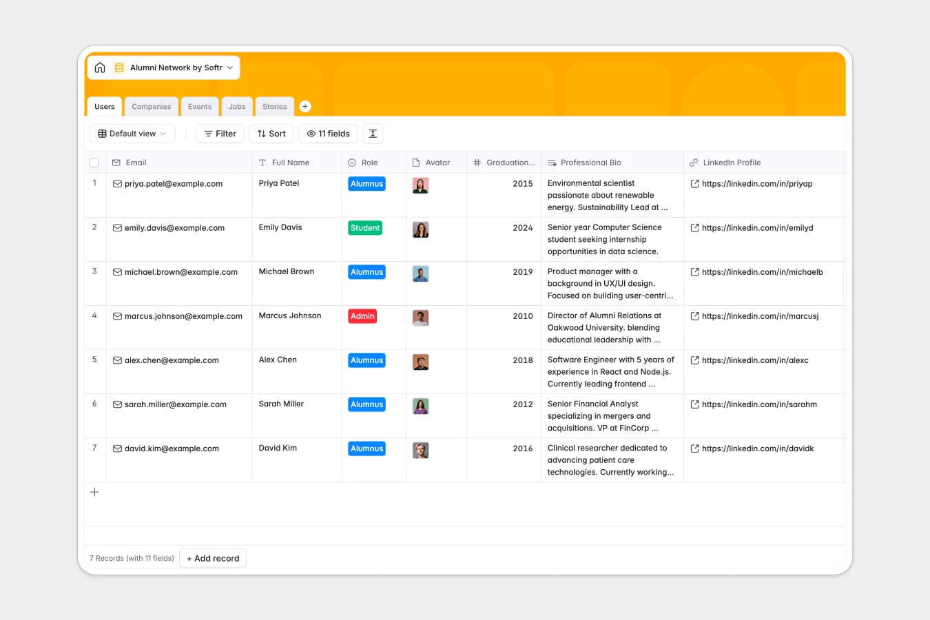 Alumni Network Database Template Thumbnail