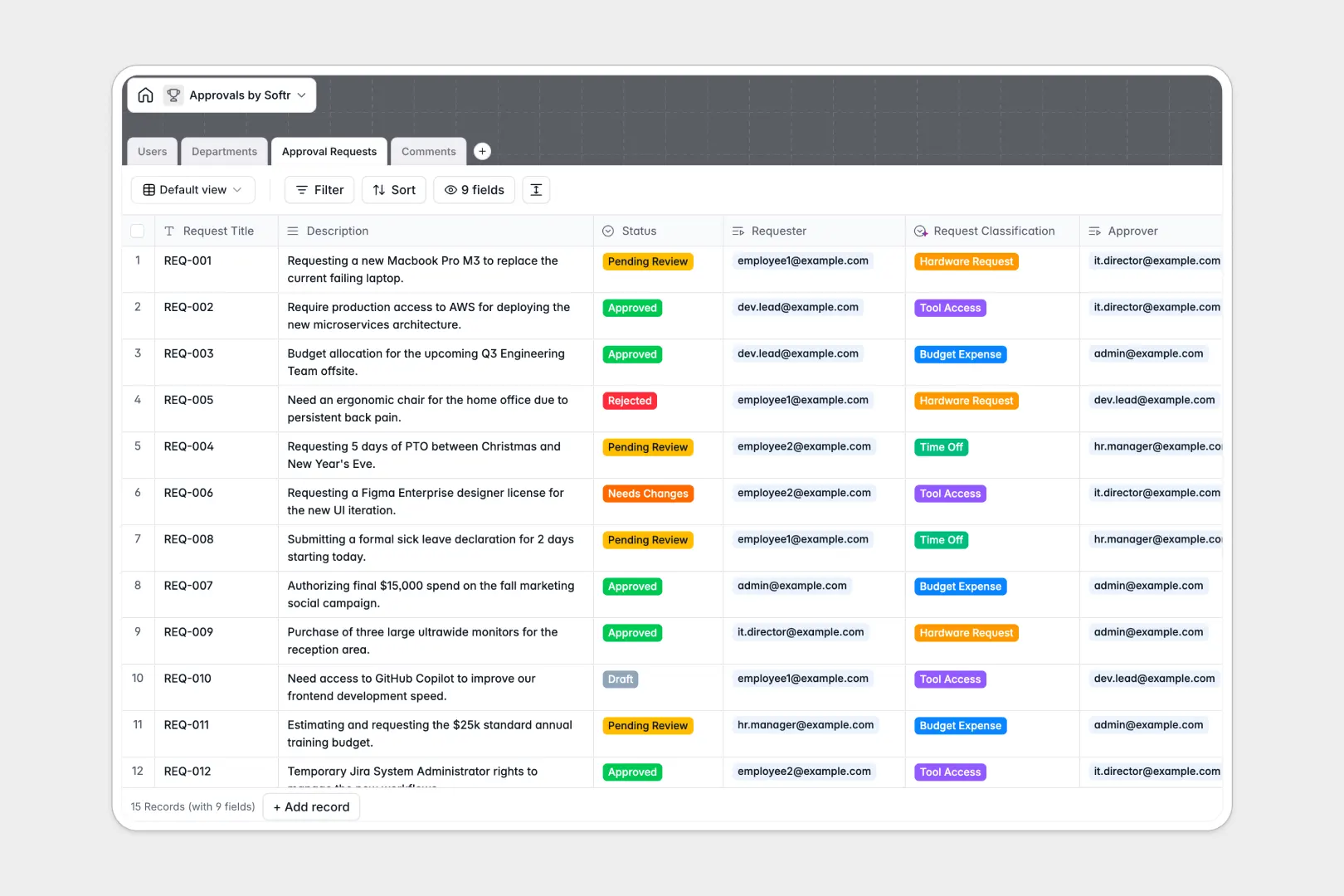 Approvals Database Template Thumbnail