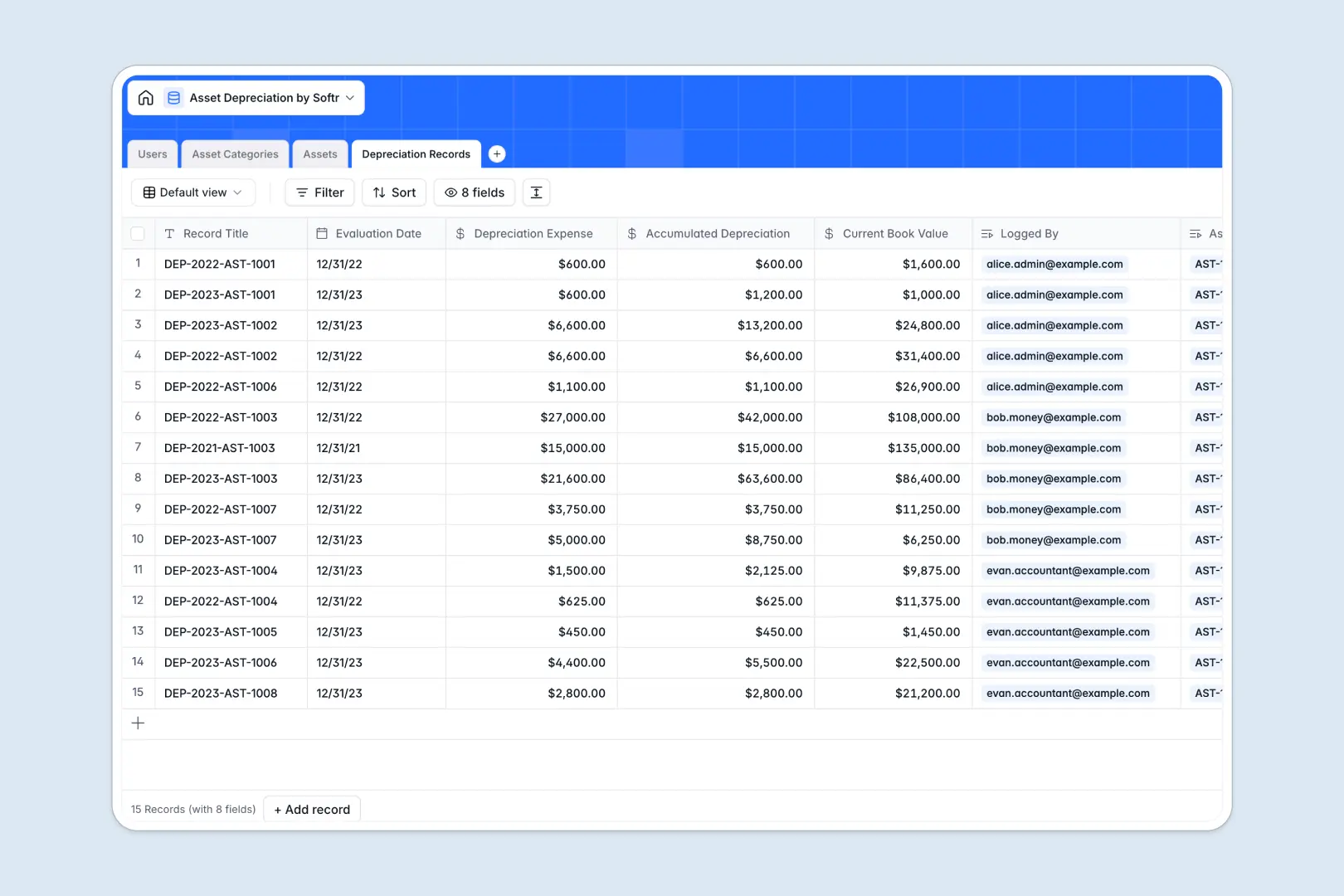 Asset Depreciation Database Template Thumbnail