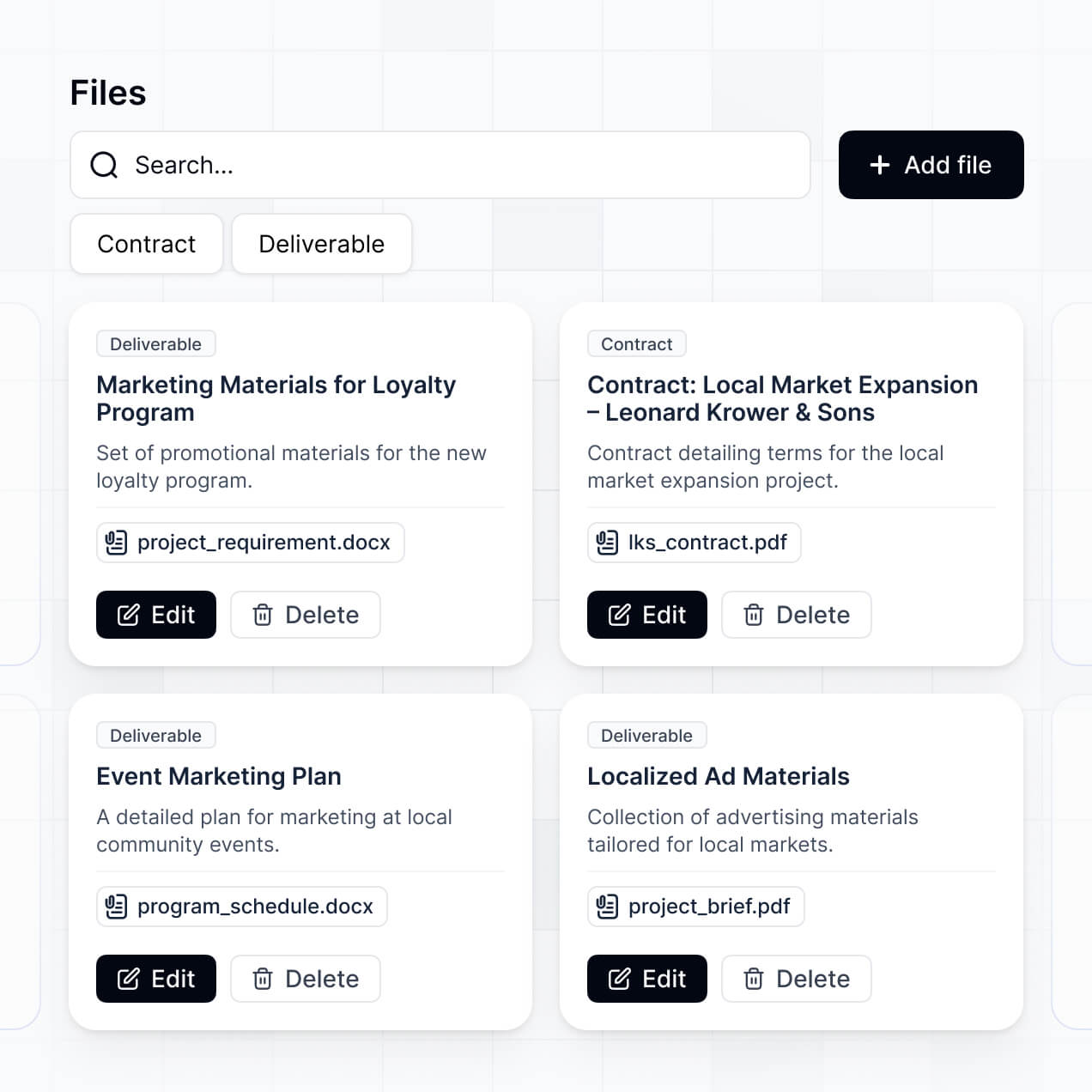 UI screenshot of automated document management