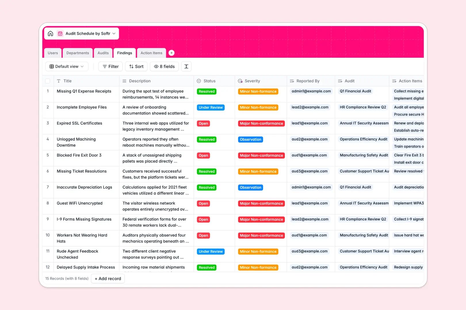 Audit Schedule Database Template Thumbnail