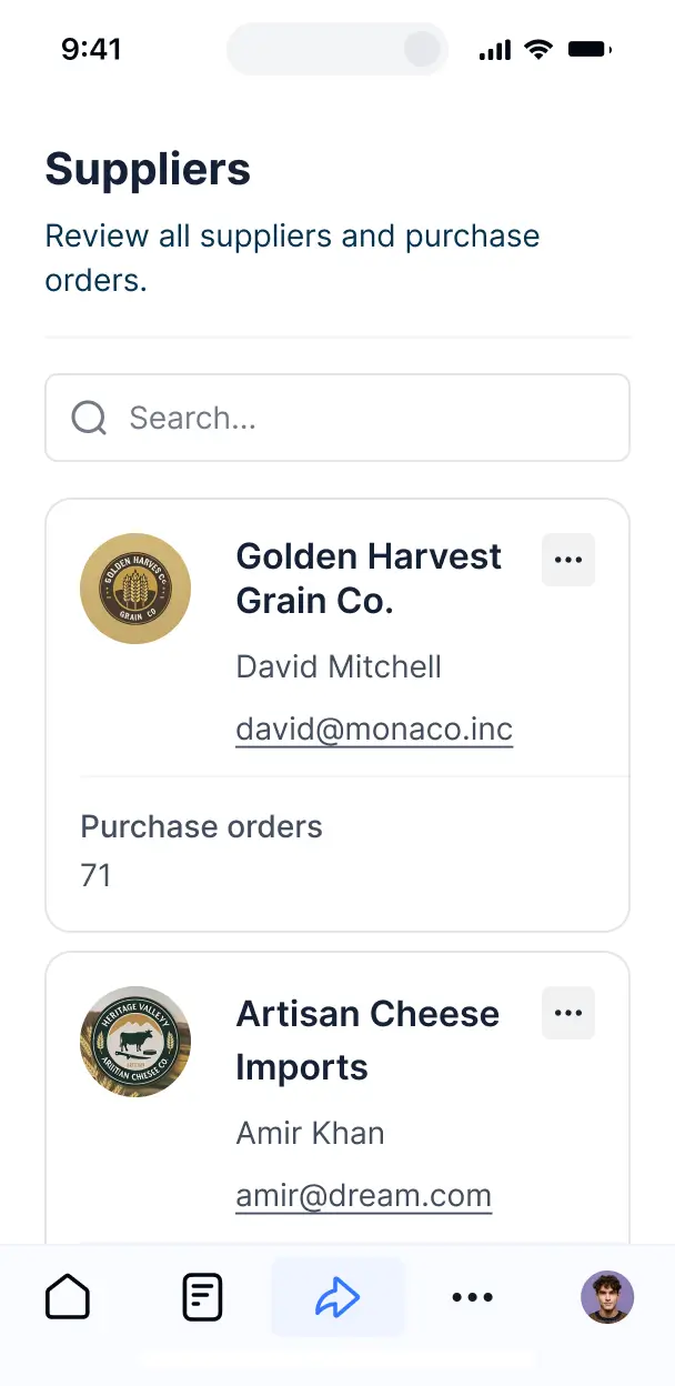 brewery inventory management software mobile ui