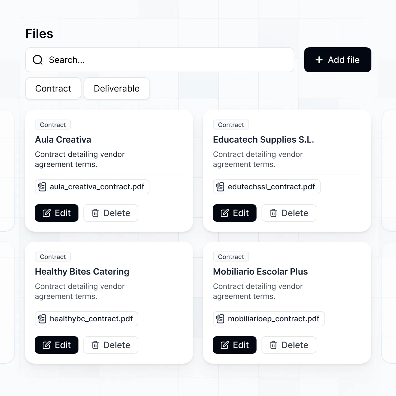 UI screenshot of ai-powered procurement insights
