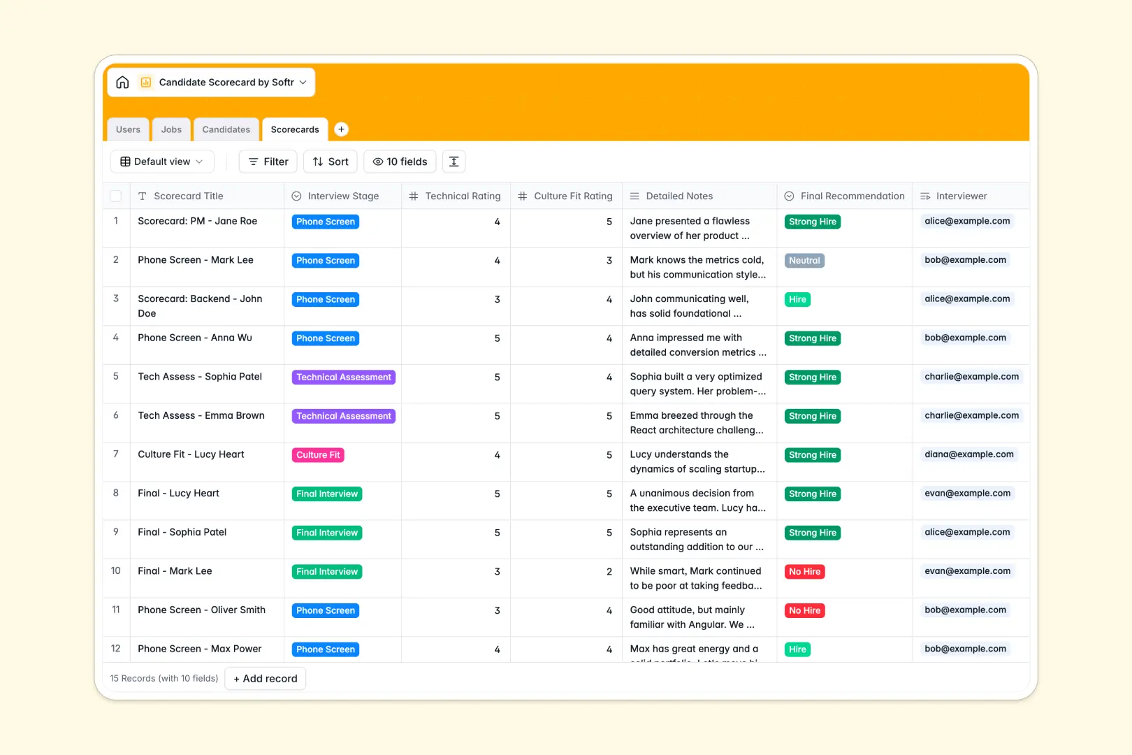 Candidate Scorecard Database Template Thumbnail