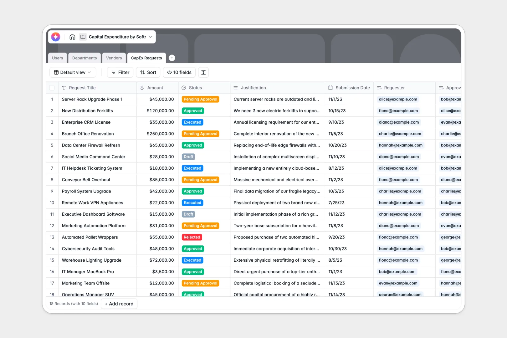 Capital Expenditure Database Template Thumbnail