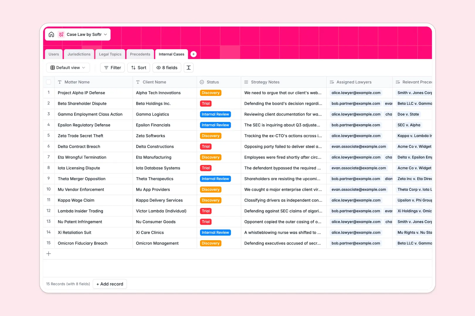 Case Law Database Template Thumbnail