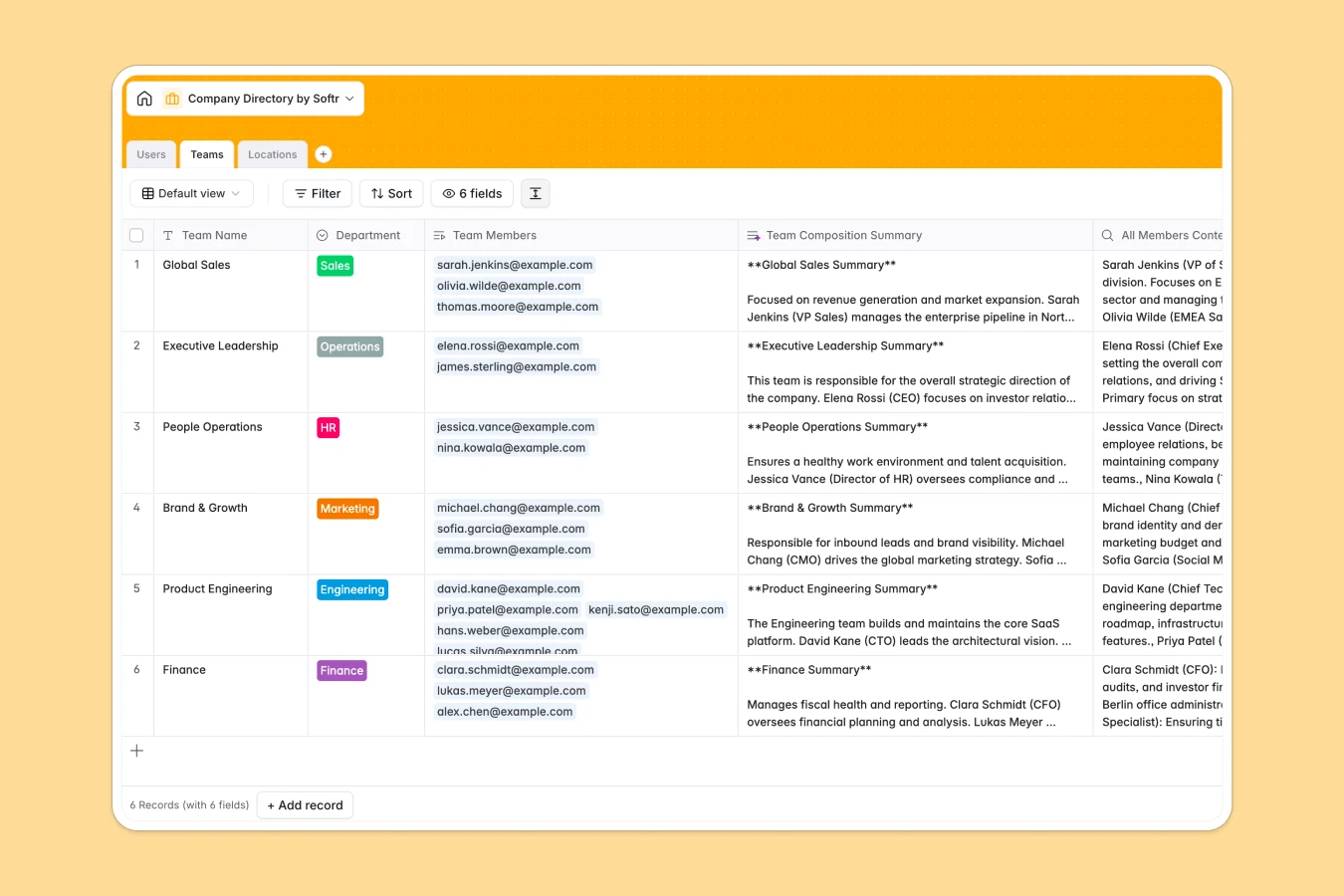 Company Directory Database Template Thumbnail