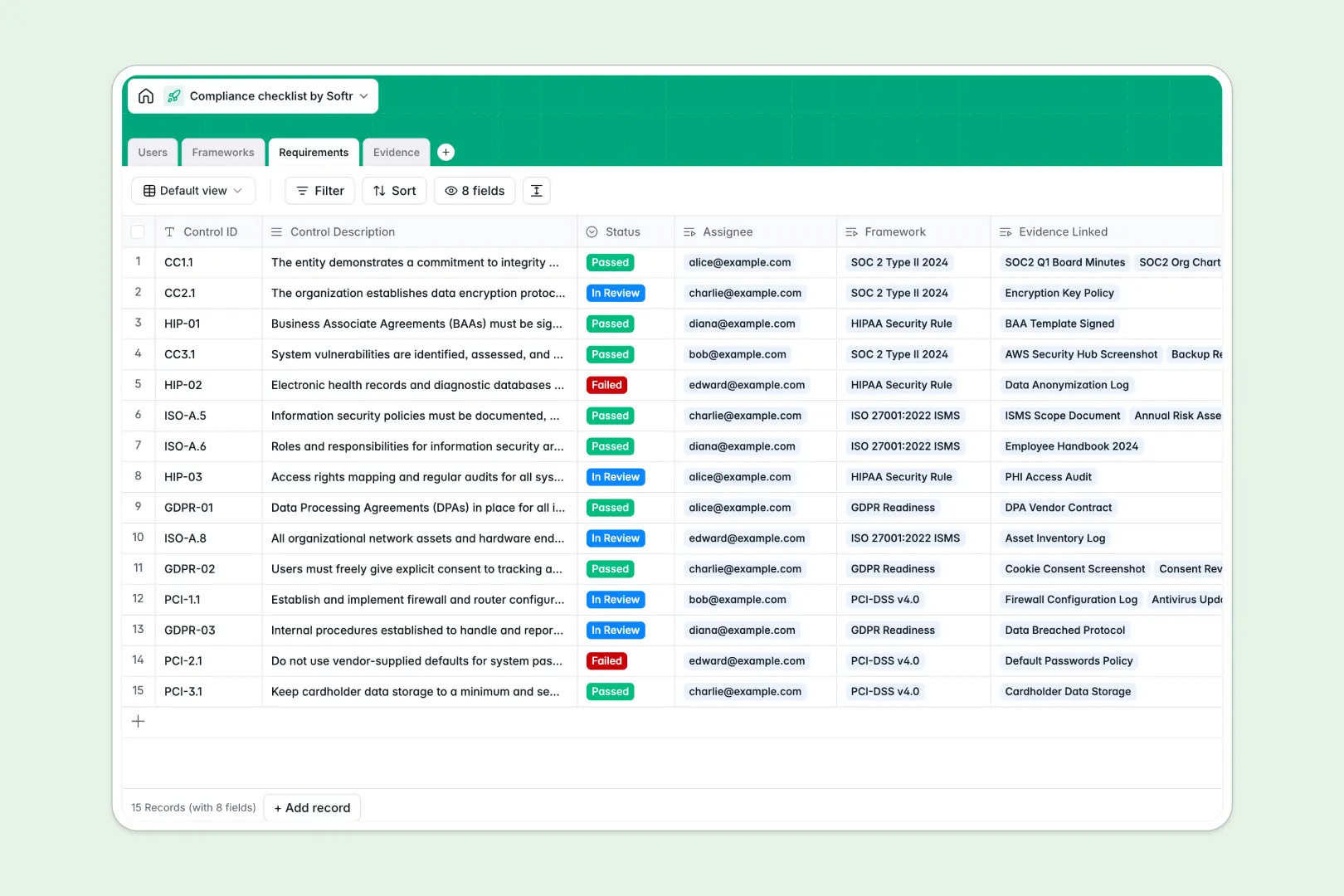 Compliance Checklist Database Template Thumbnail