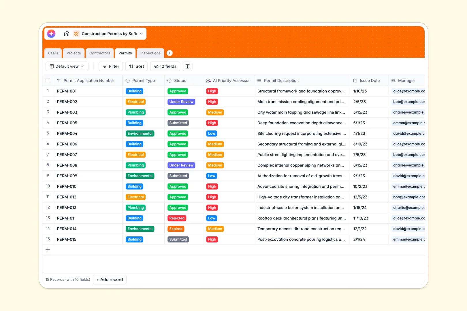 Construction Permits Database Template Thumbnail
