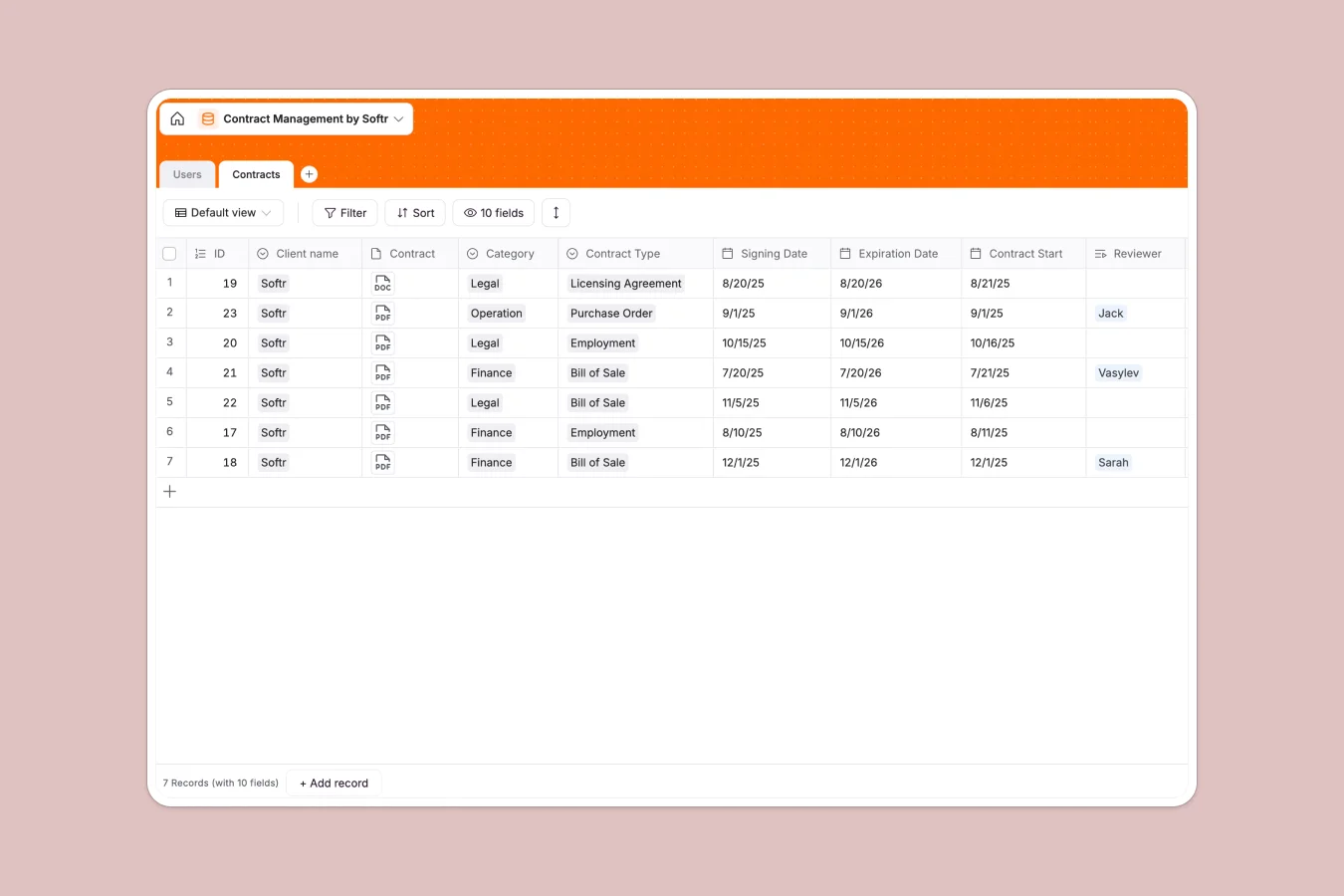 Contract Management Database Template Thumbnail