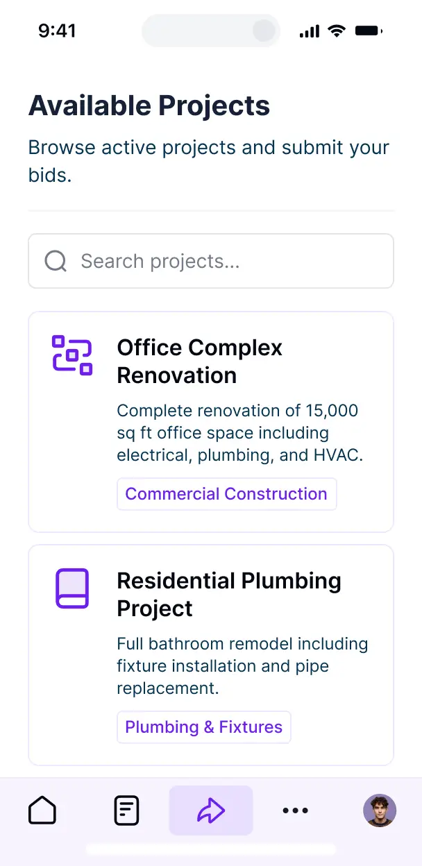 hvac sales software mobile ui