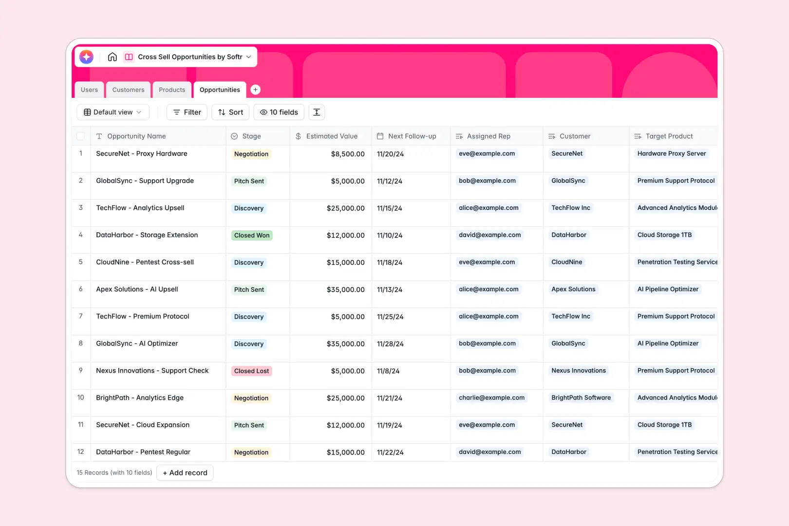 Cross Sell Opportunities Database Template Thumbnail