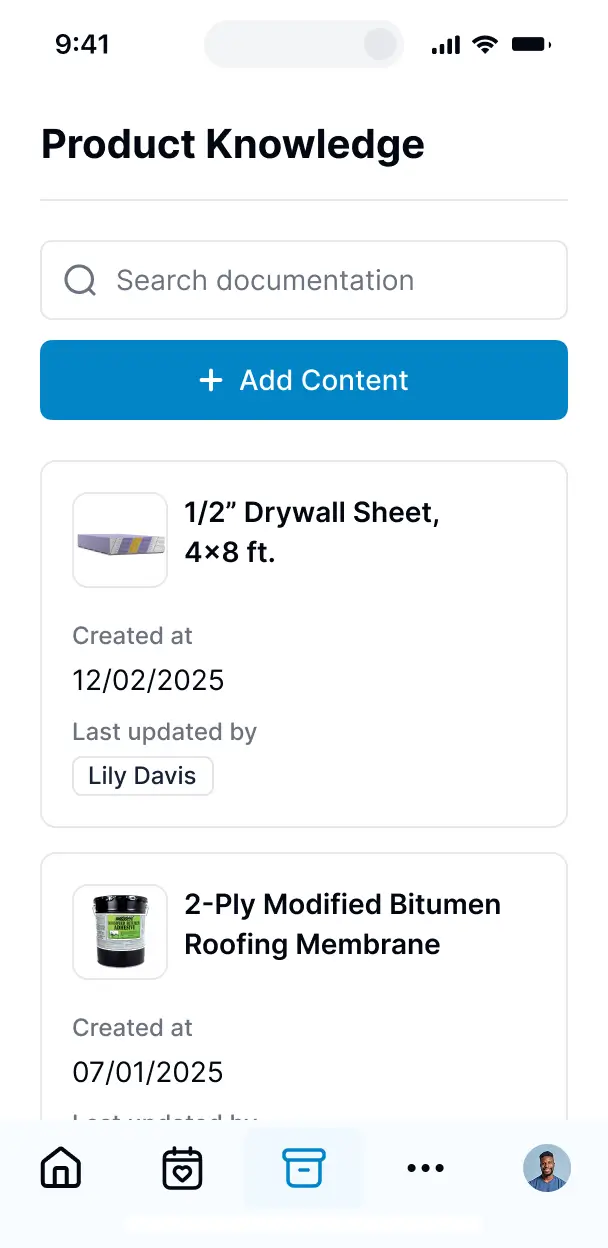 ai knowledge base builder mobile ui