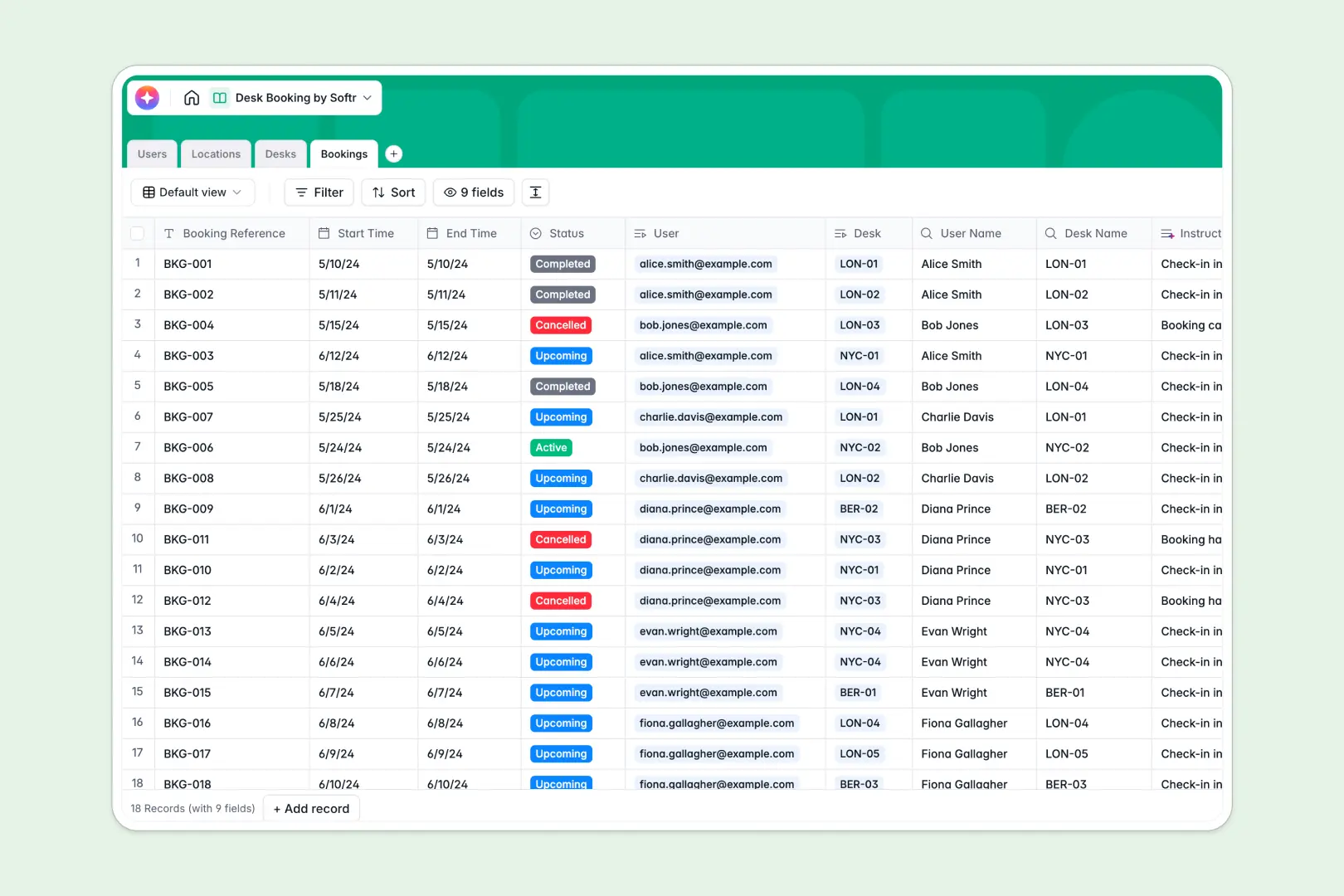Desk Booking Database Template Thumbnail