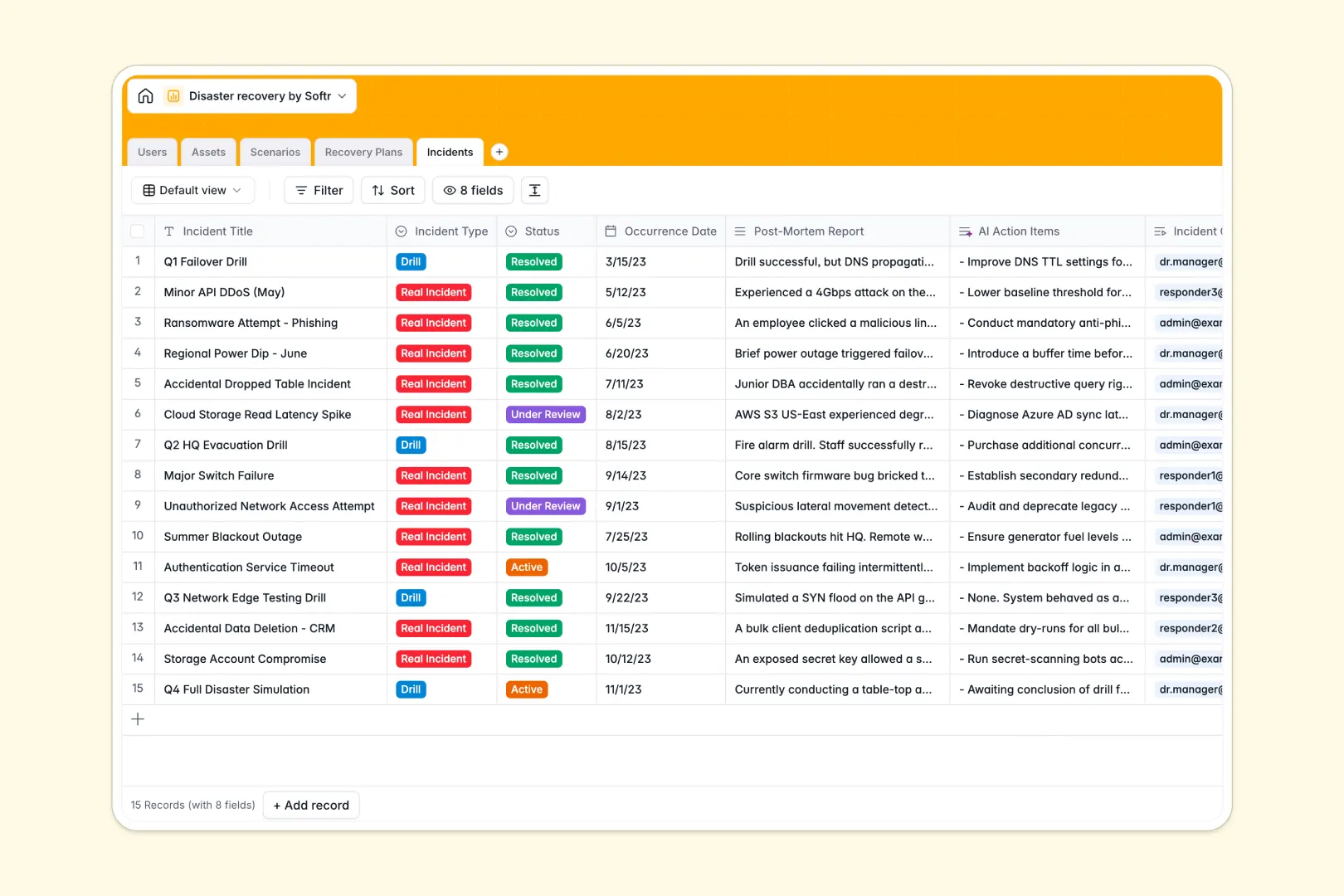 Disaster Recovery Database Template Thumbnail