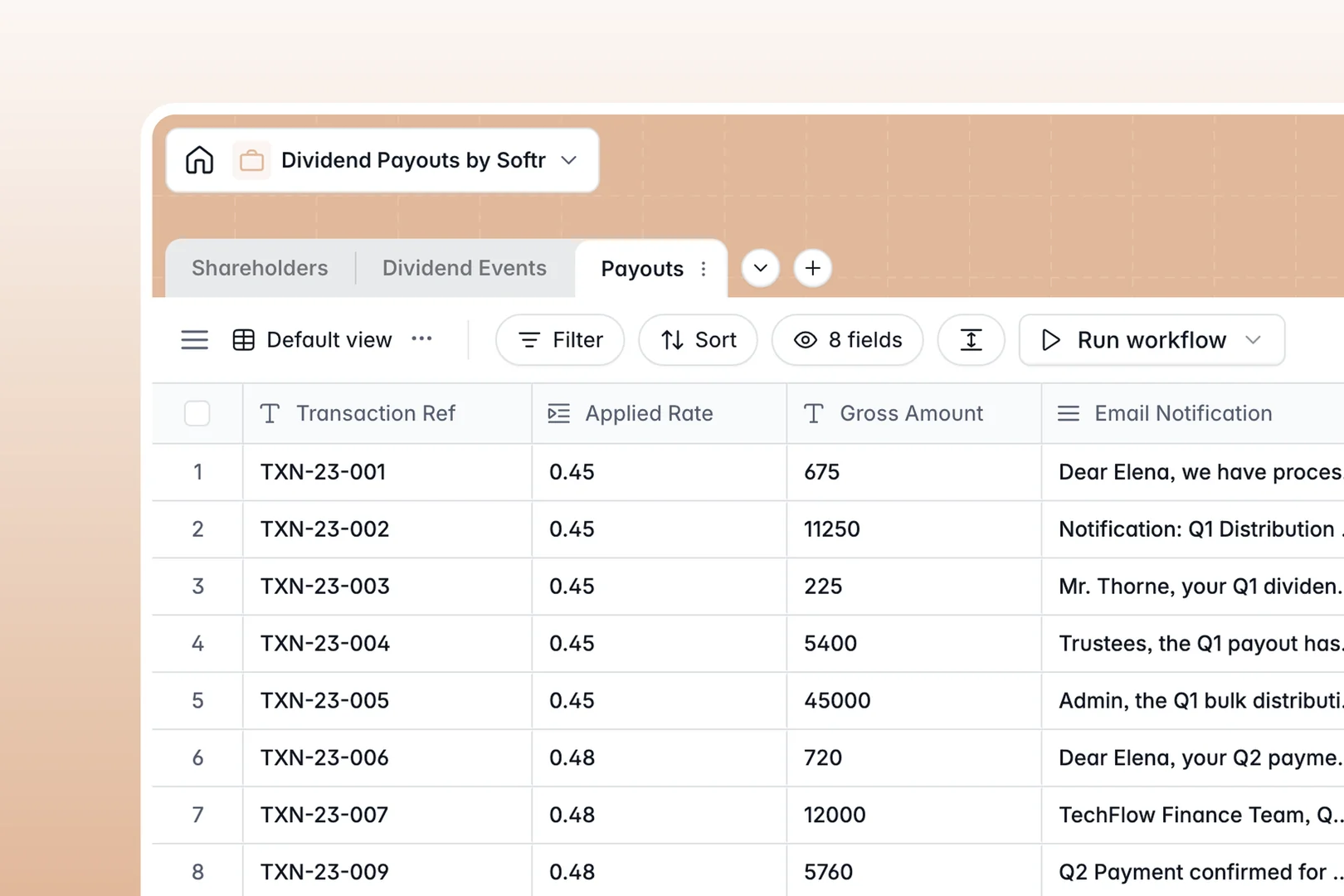 Dividend Payouts template thumbnail