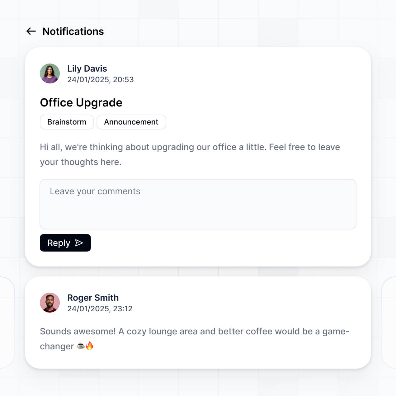 UI screenshot of product catalog management