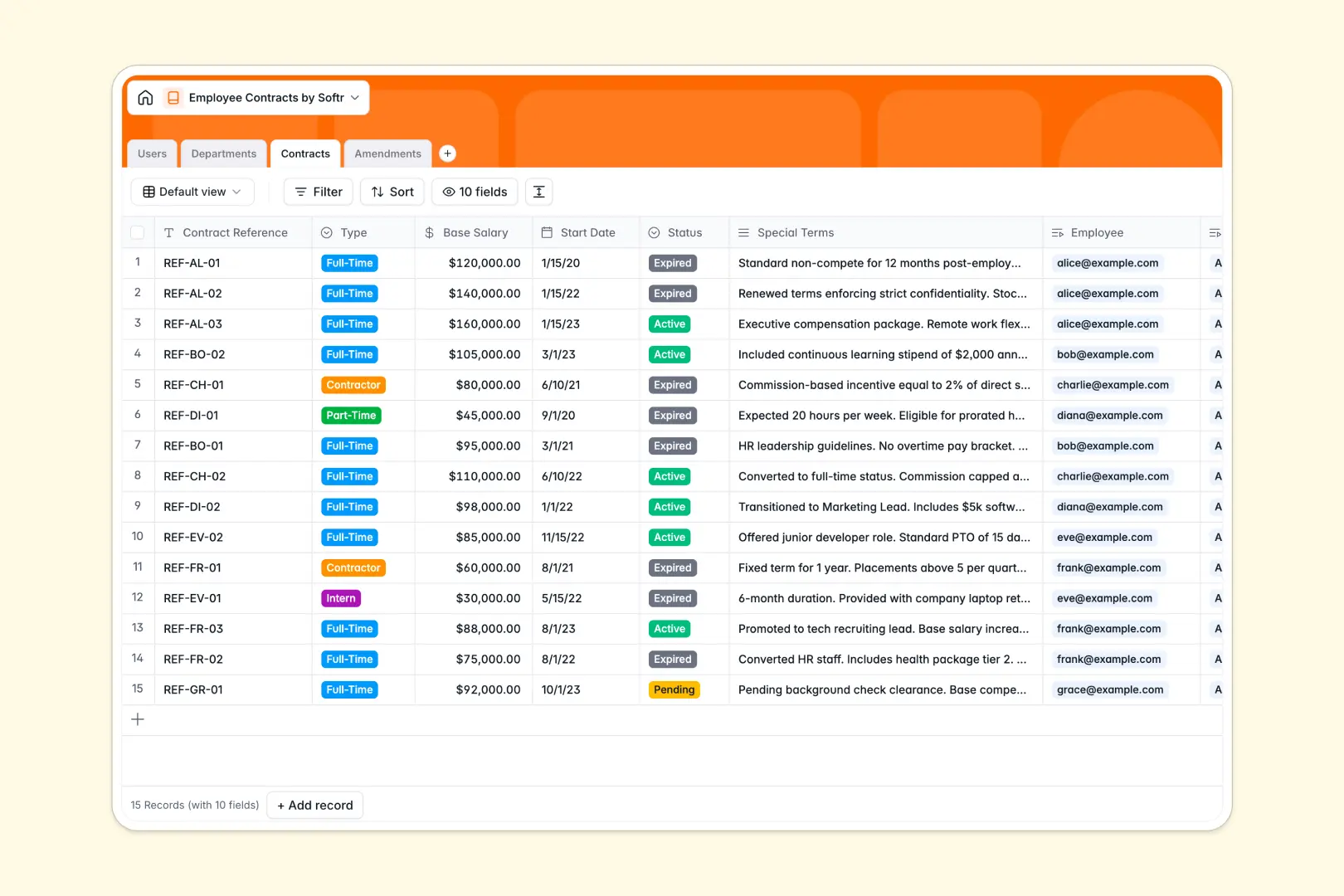 Employee Contracts Database Template Thumbnail