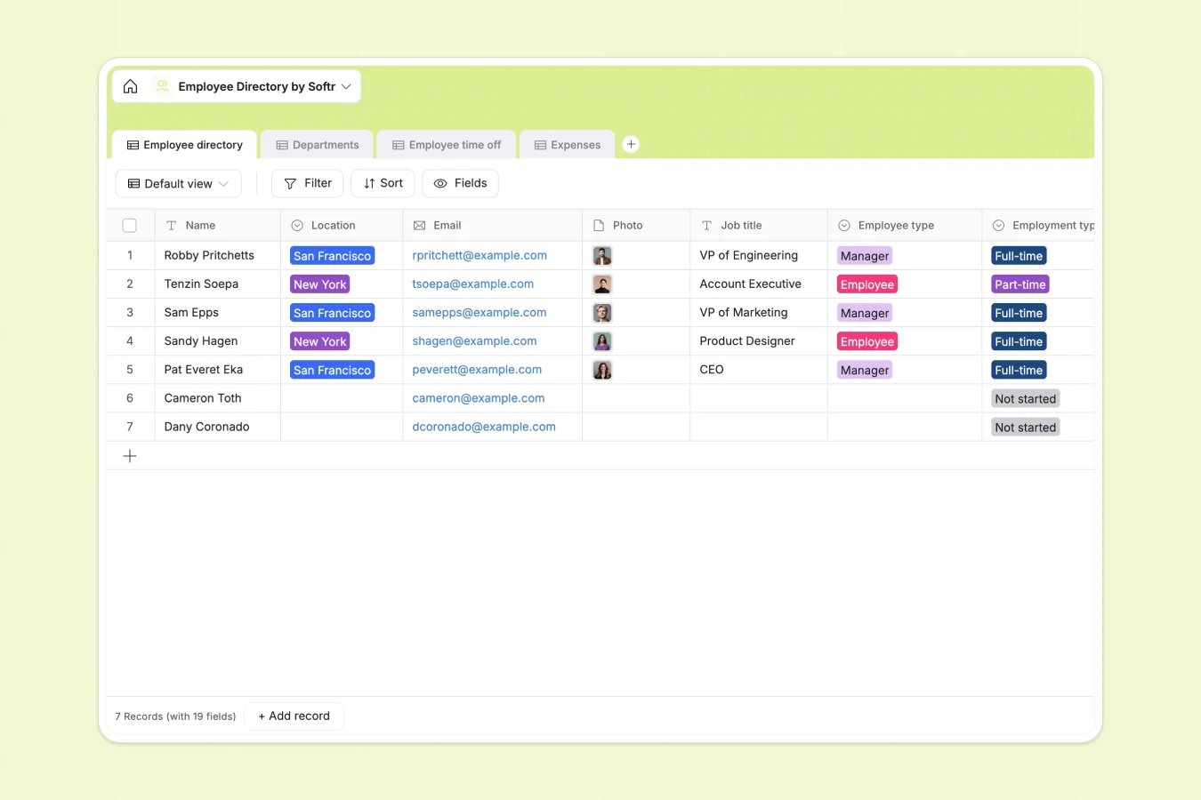 Employee Directory Database Template Thumbnail