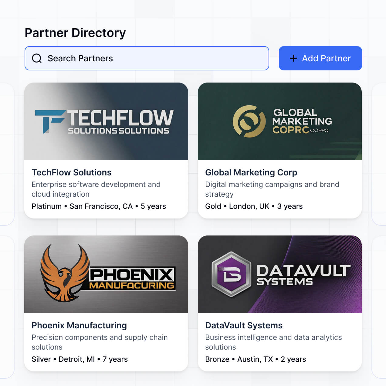 UI screenshot of digital member directory
