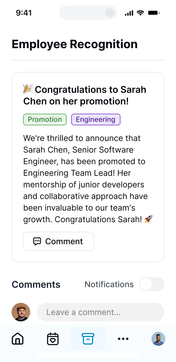 intranet as a service mobile ui
