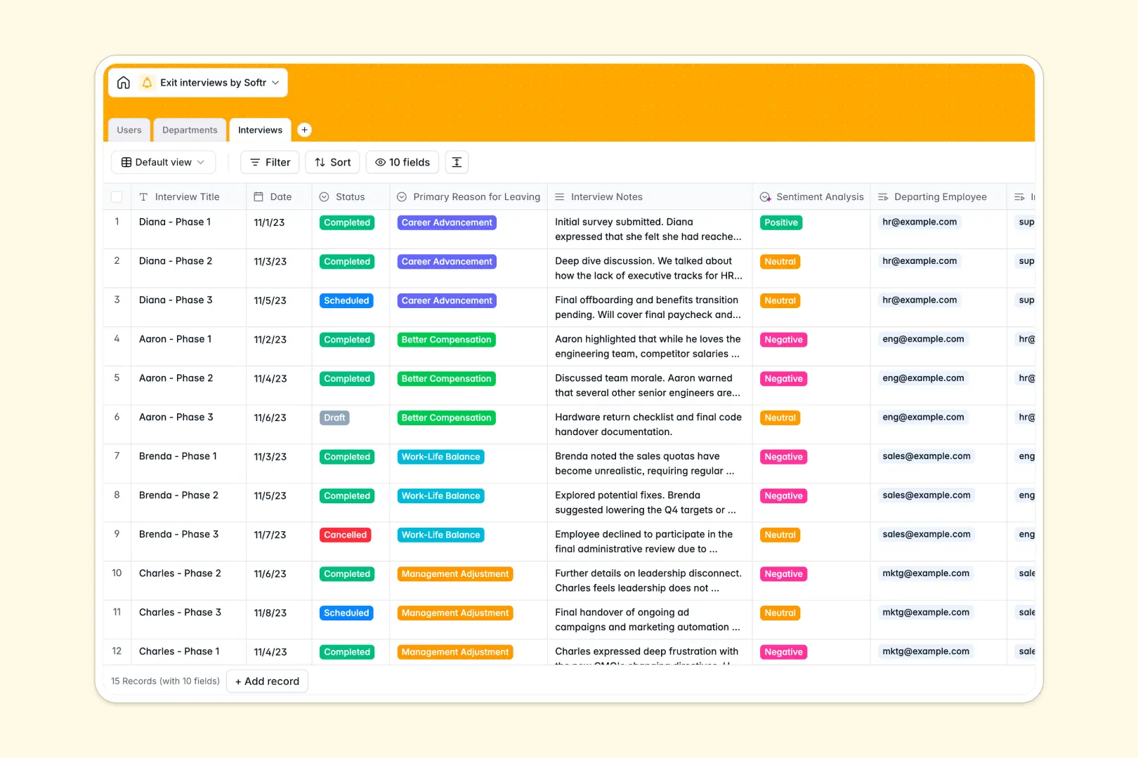 Exit Interviews Database Template Thumbnail