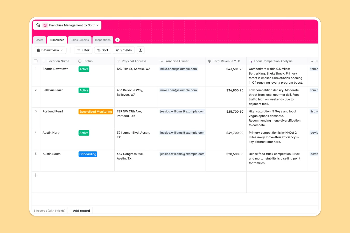 Franchise Management Database Template Thumbnail