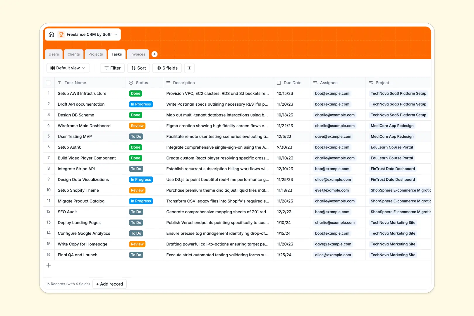 Freelance Crm Database Template Thumbnail