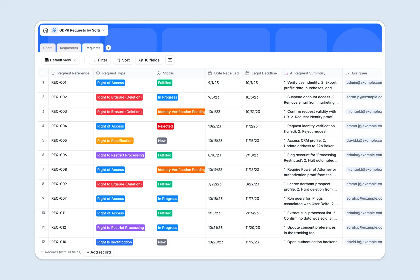 Gdpr Requests Spreadsheet Template Thumbnail