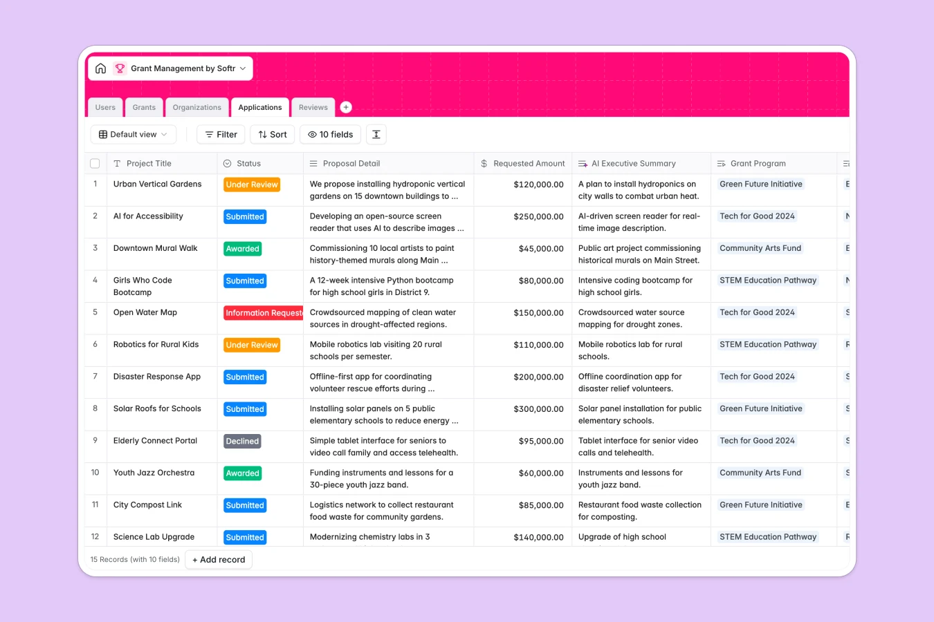 Grant Management Database Template Thumbnail