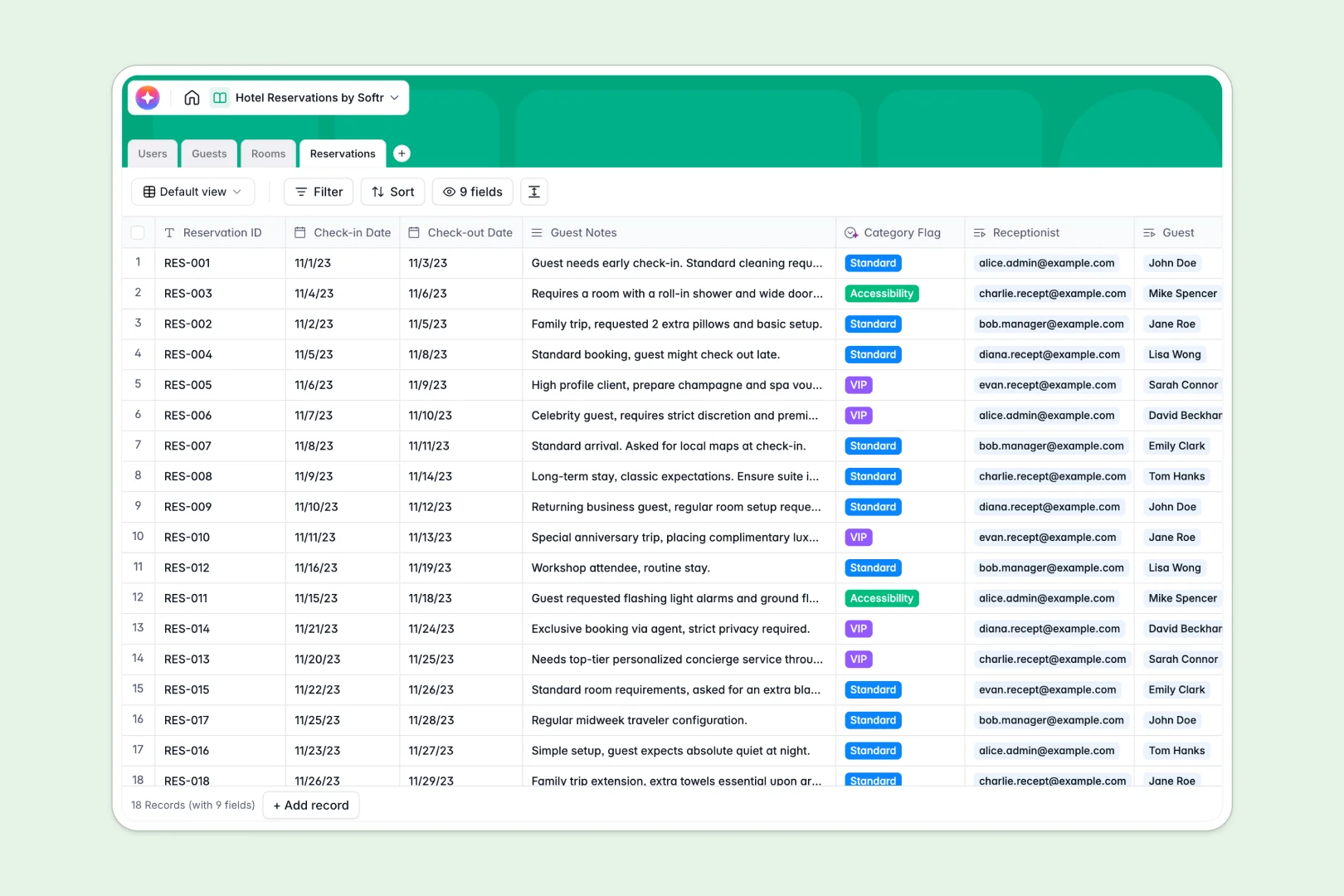 Hotel Reservations Database Template Thumbnail