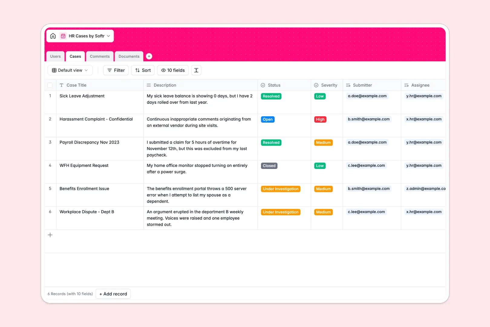 Hr Cases Database Template Thumbnail