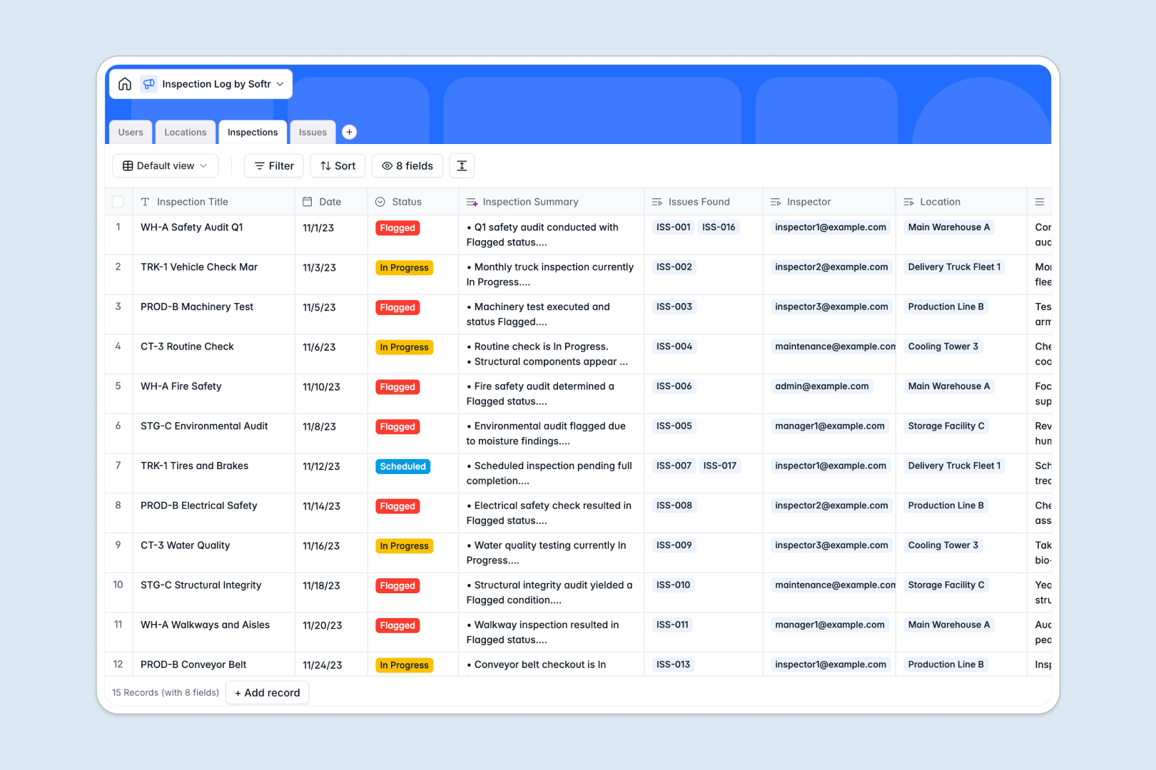 Inspection Log Database Template Thumbnail