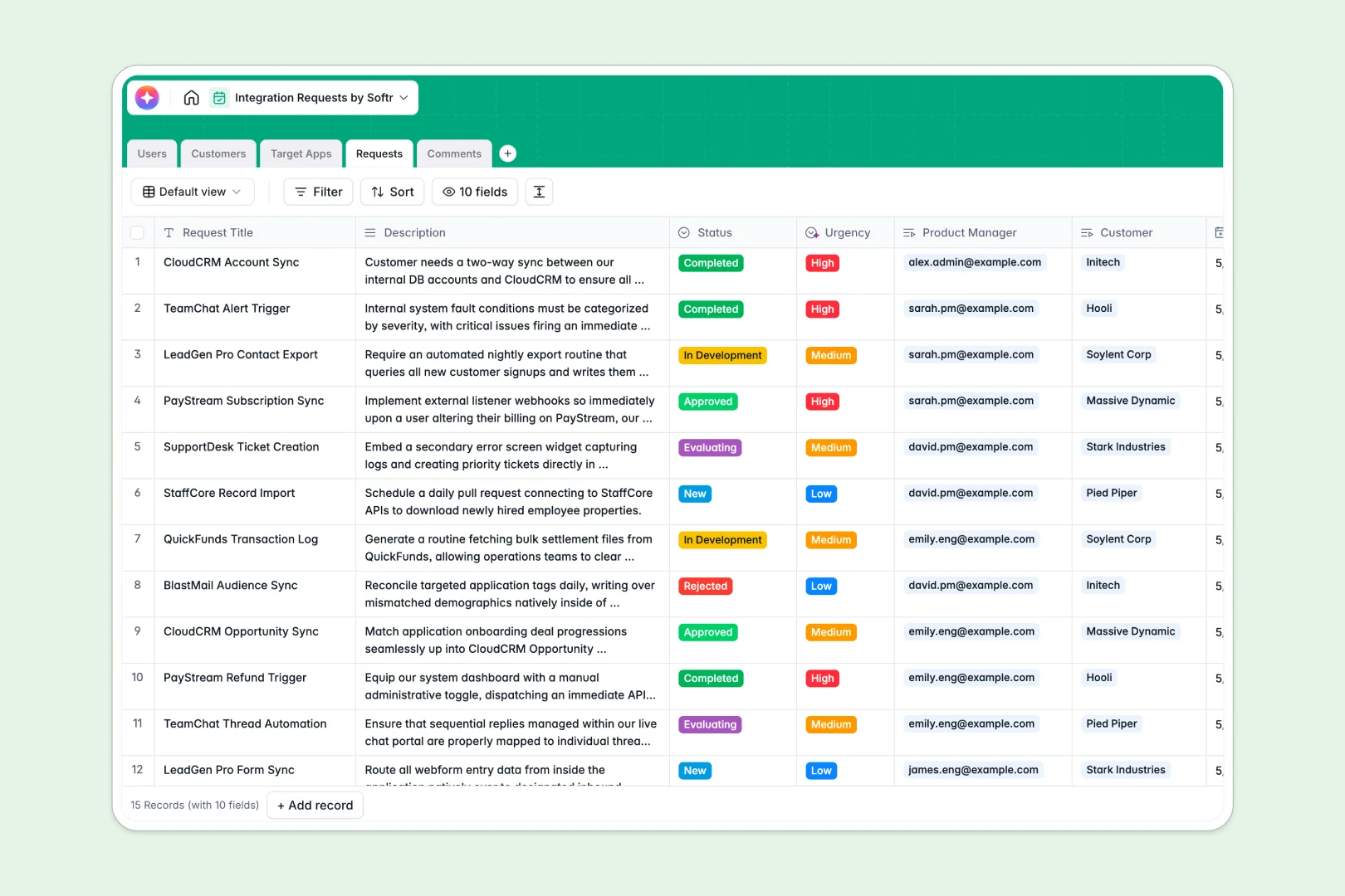 Integration Requests Database Template Thumbnail