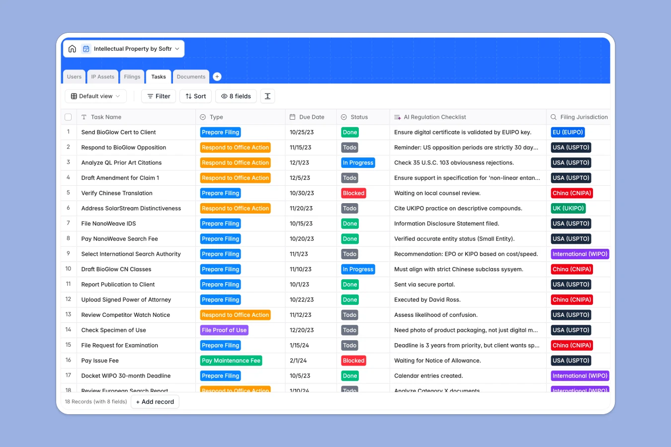 Intellectual Property Spreadsheet Template Thumbnail