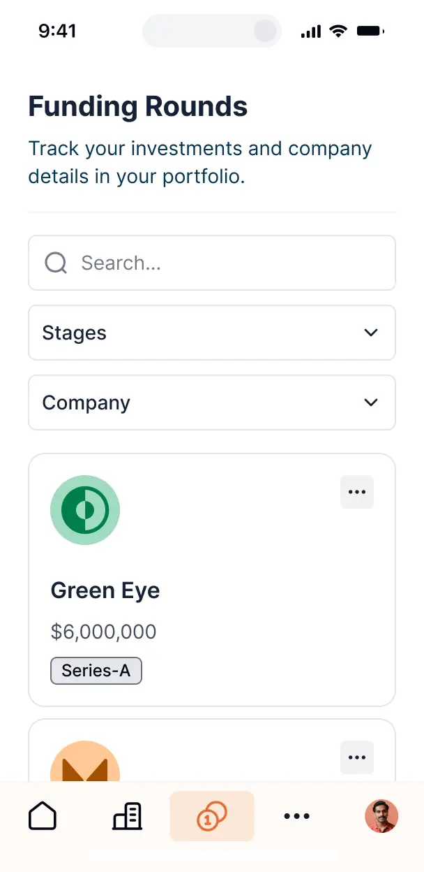 monday.com investor portal mobile ui