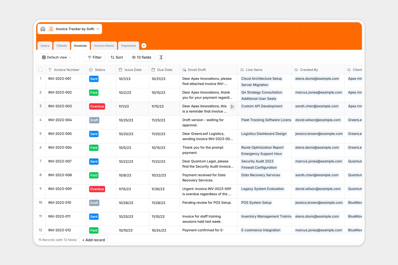 Invoice Tracker Database Template Thumbnail