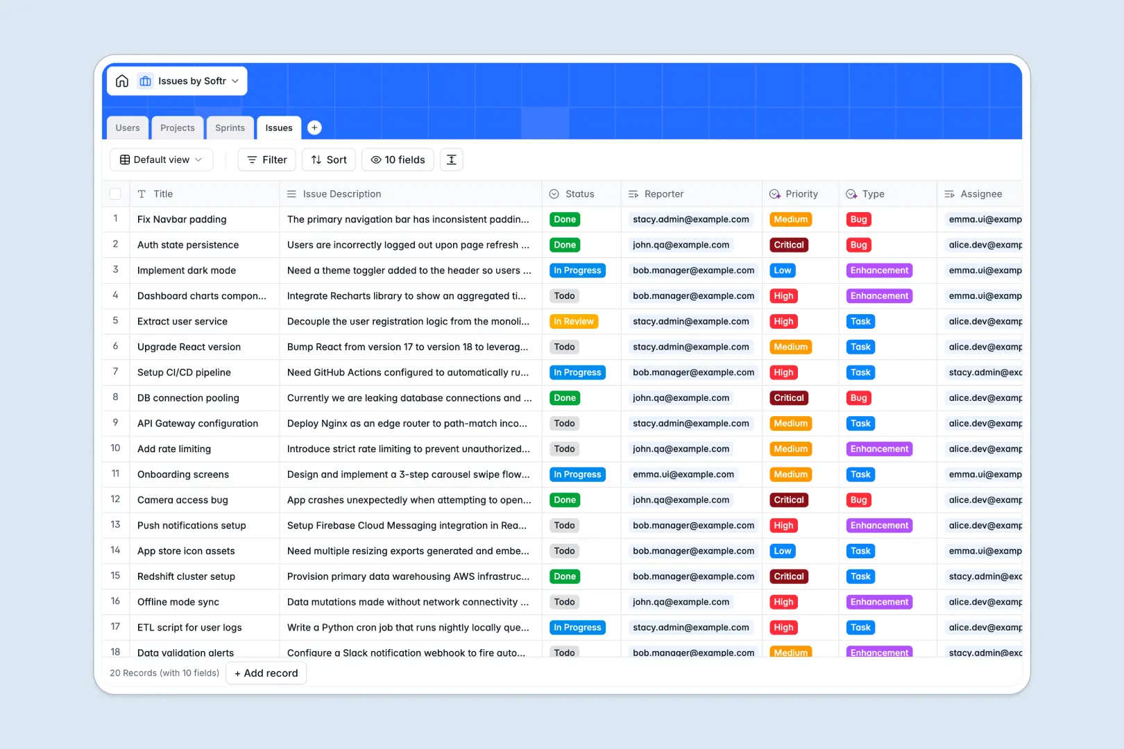 Issues Database Template Thumbnail