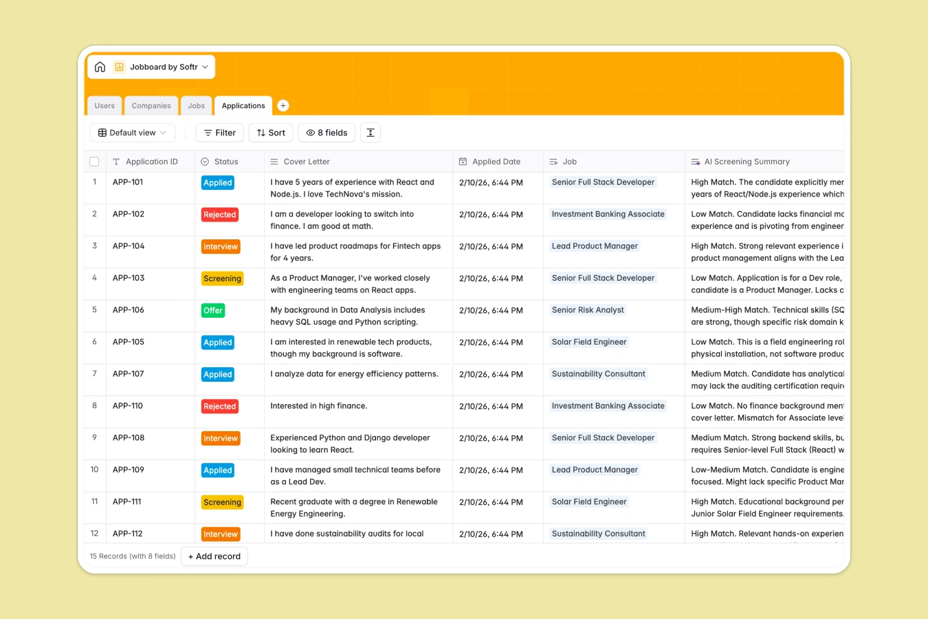 Jobboard Database Template Thumbnail