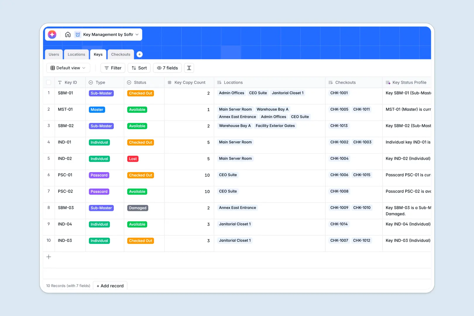 Key Management Database Template Thumbnail