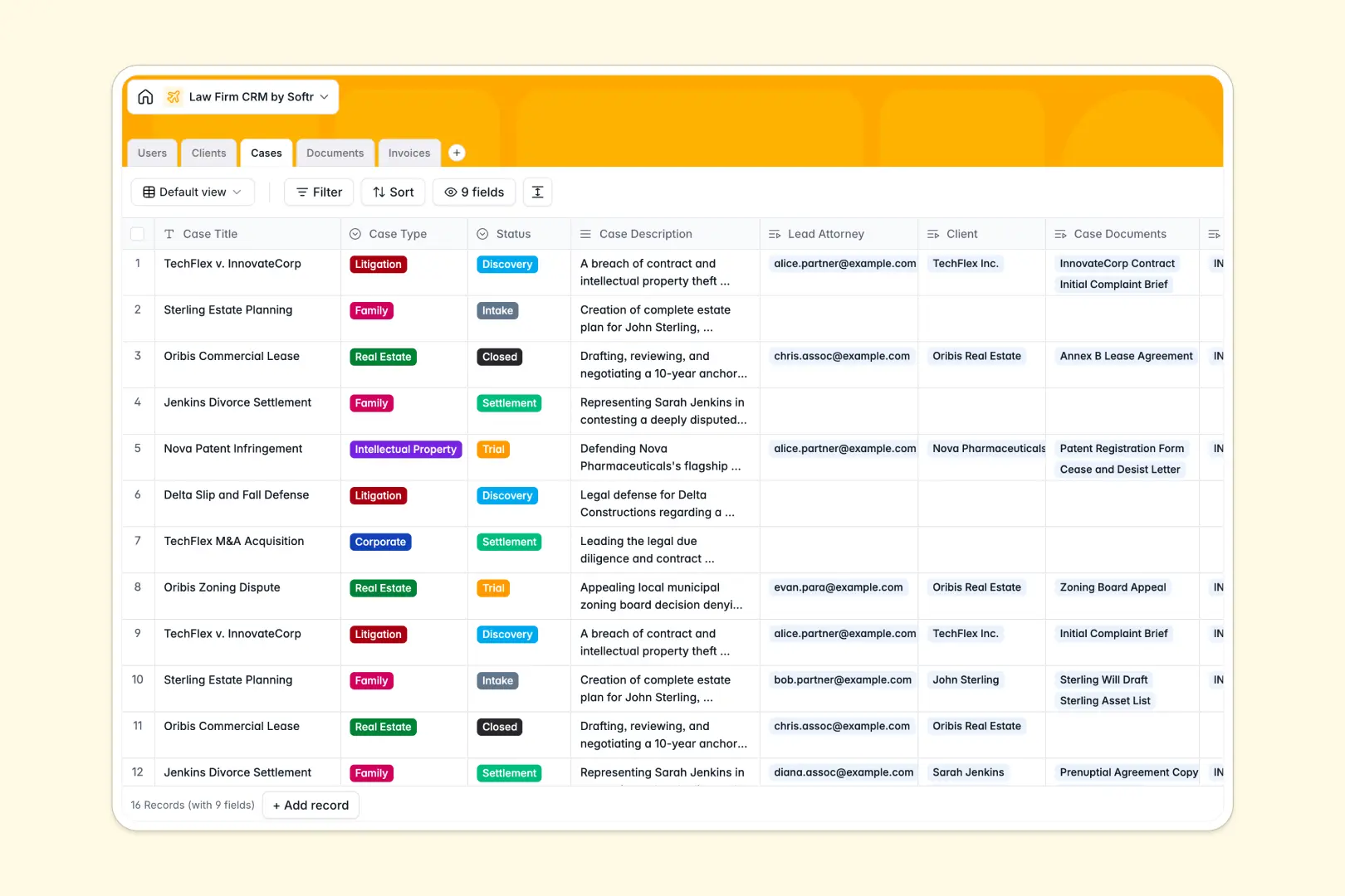 Law Firm Crm Database Template Thumbnail