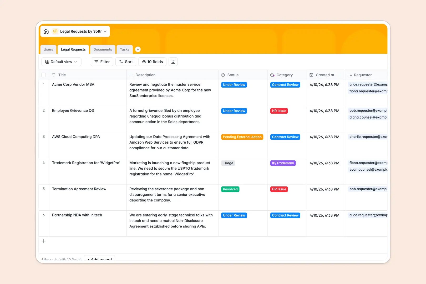 Legal Requests Database Template Thumbnail