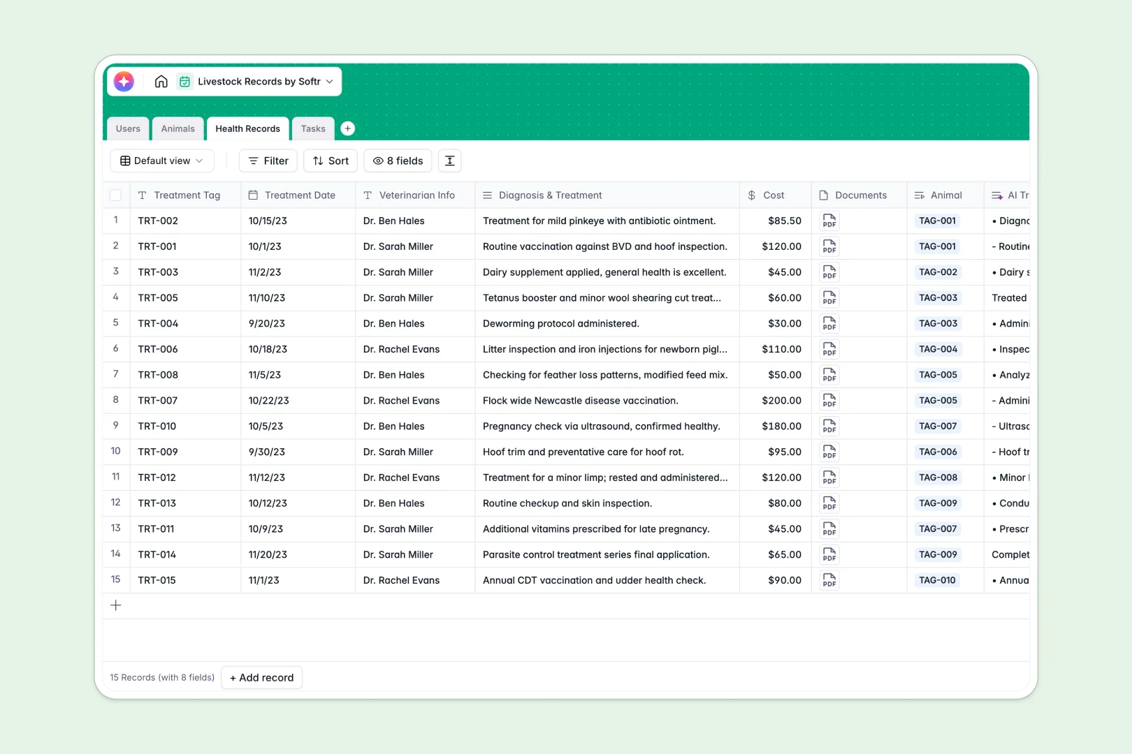 Livestock Records Database Template Thumbnail
