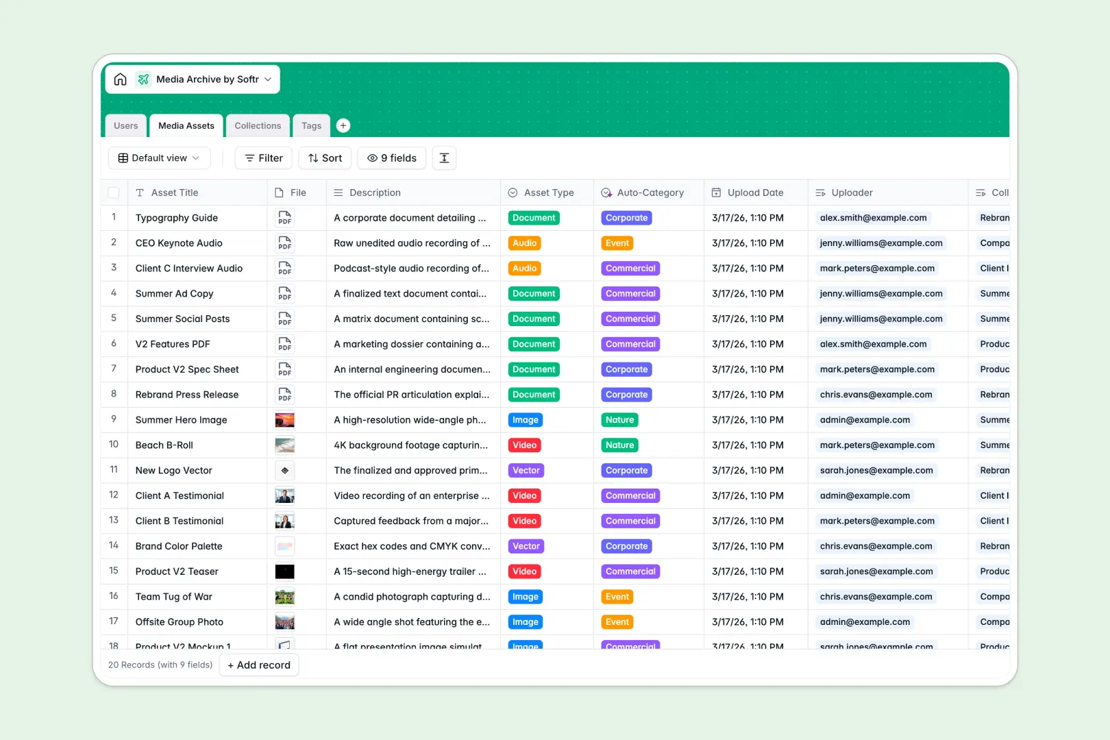 Media Archive Database Template Thumbnail