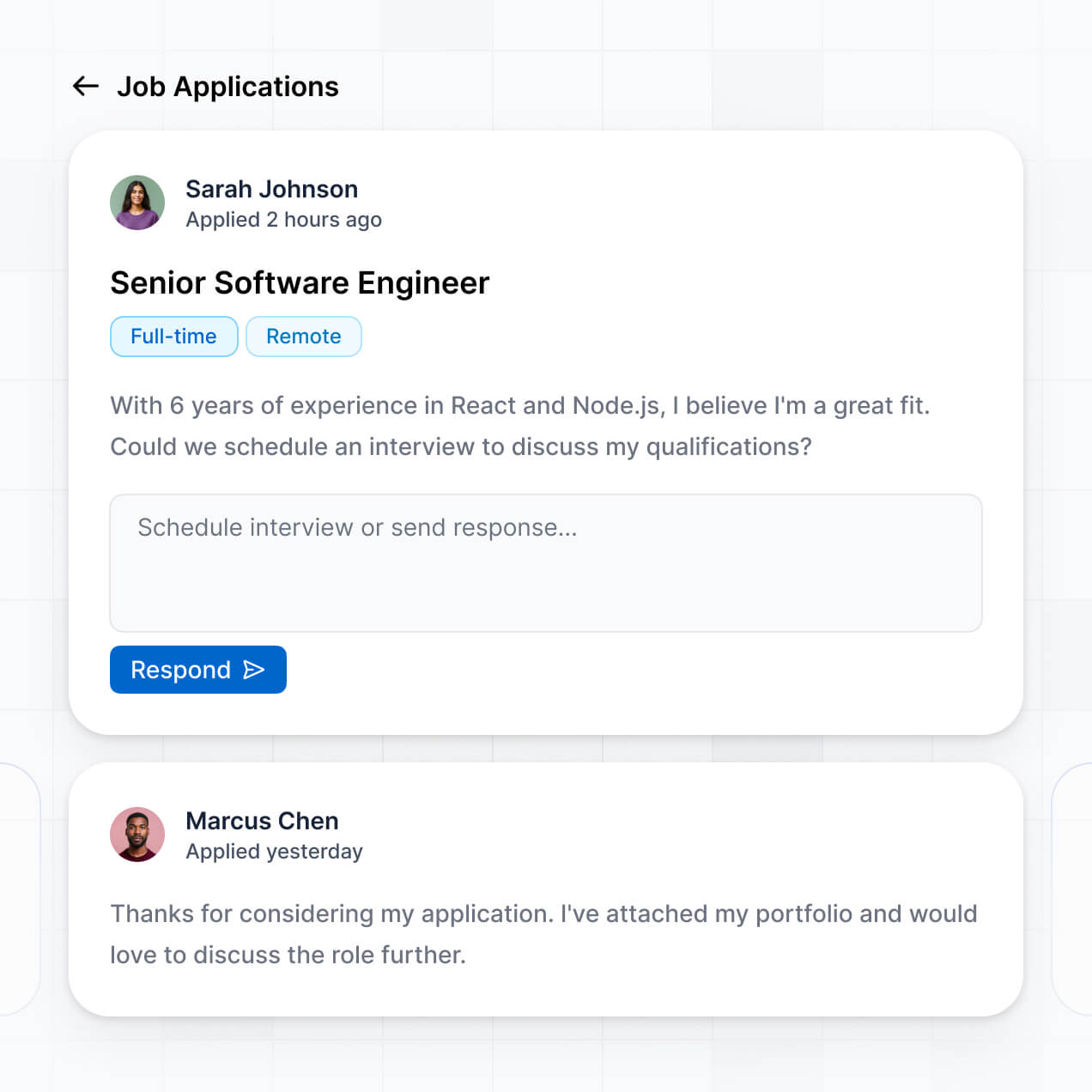 UI screenshot of job posting management
