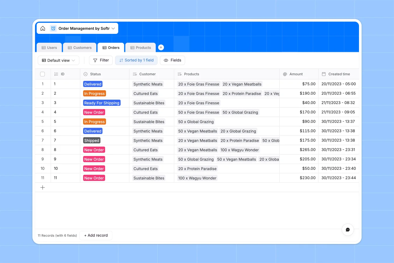 Order Management Database Template Thumbnail