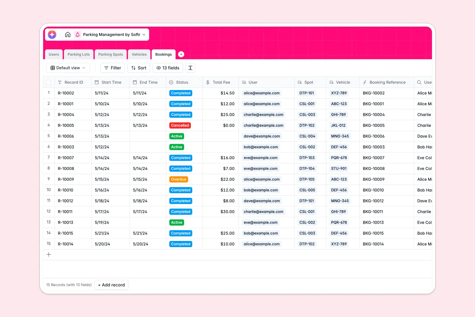 Parking Management Database Template Thumbnail