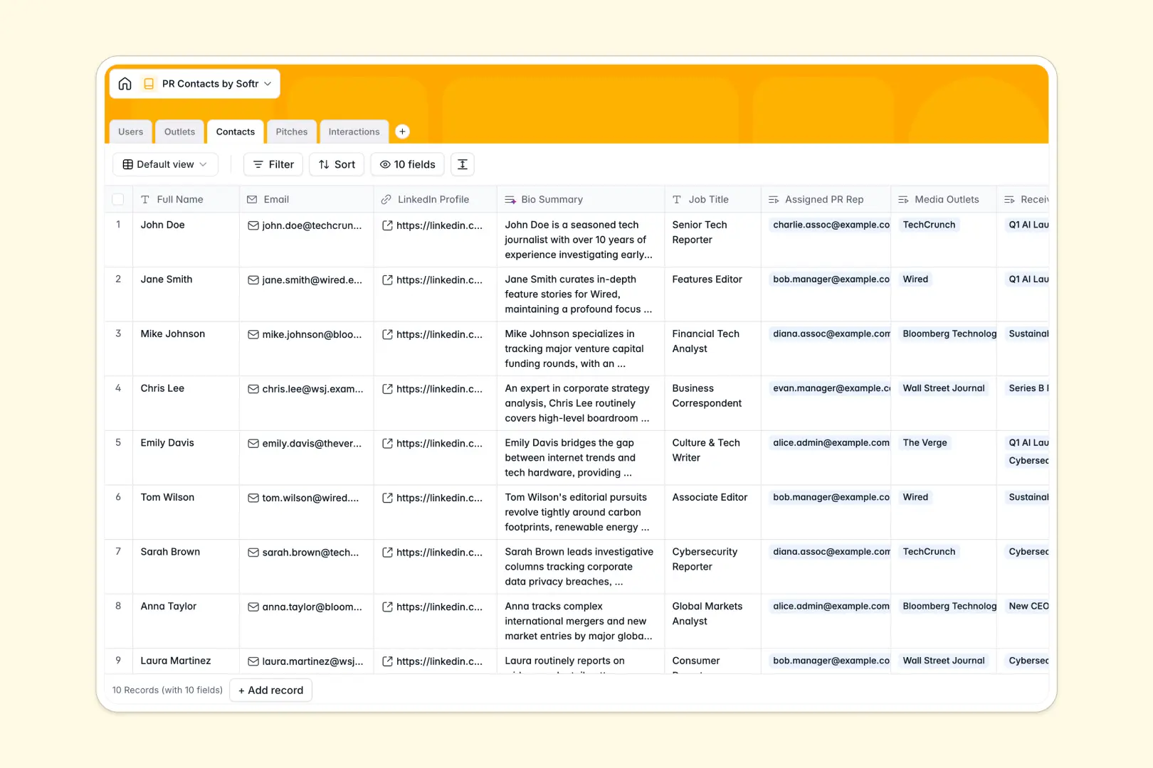 Pr Contacts Database Template Thumbnail