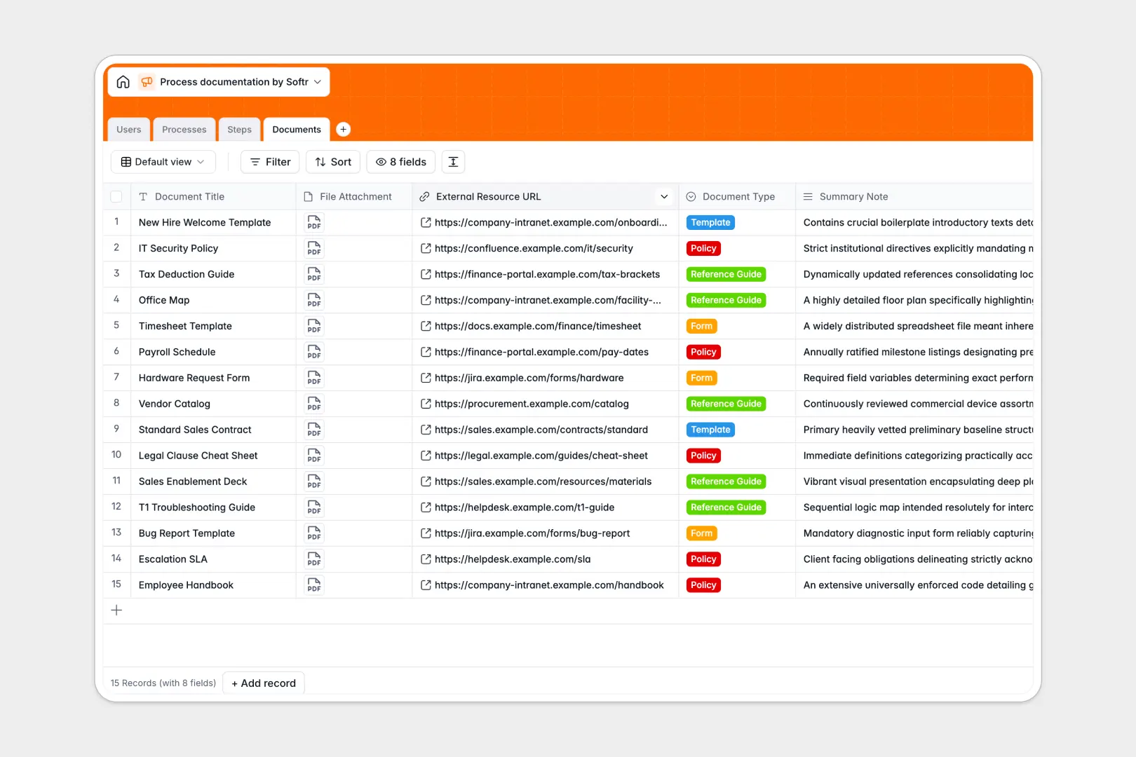 Process Documentation Database Template Thumbnail